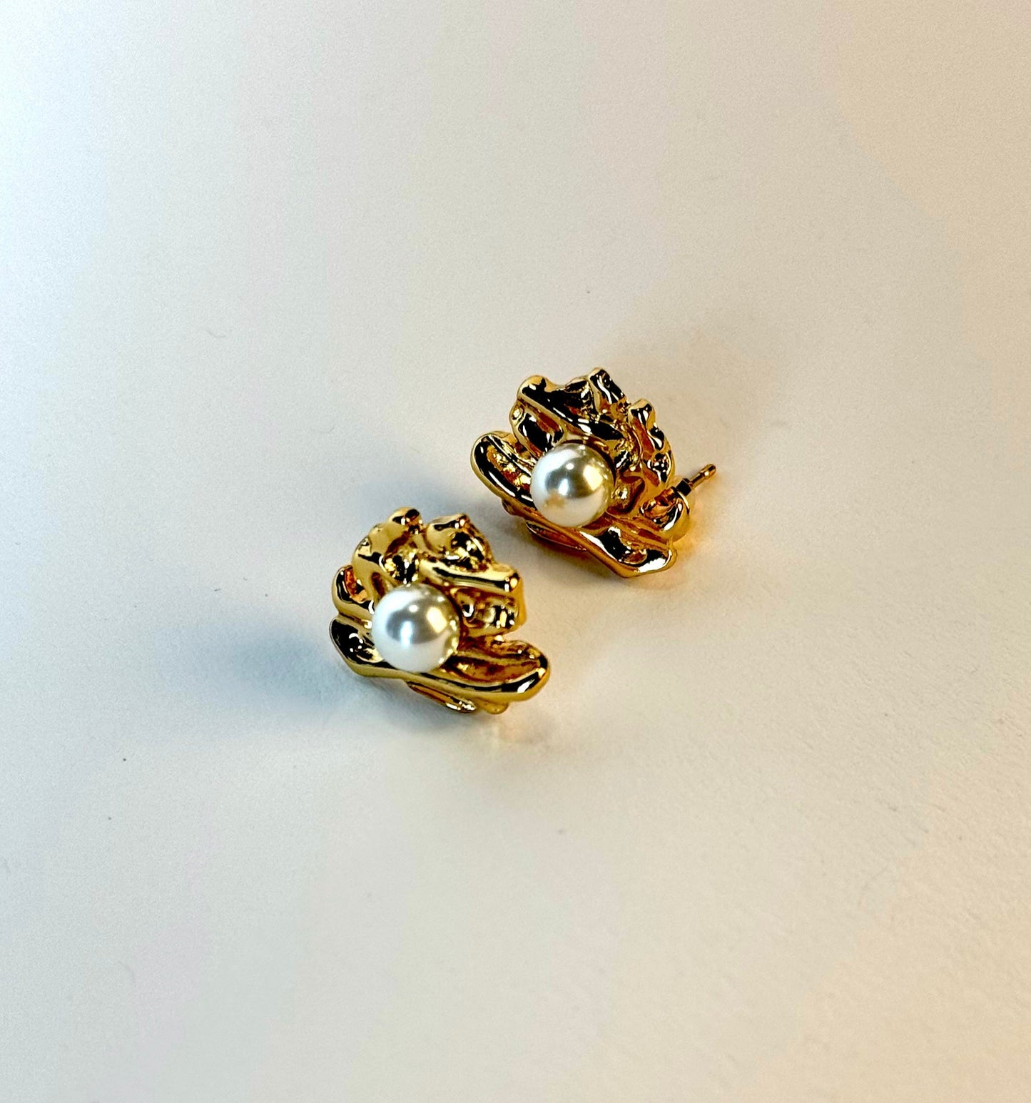 18K Gold-Plated Pearl Earrings