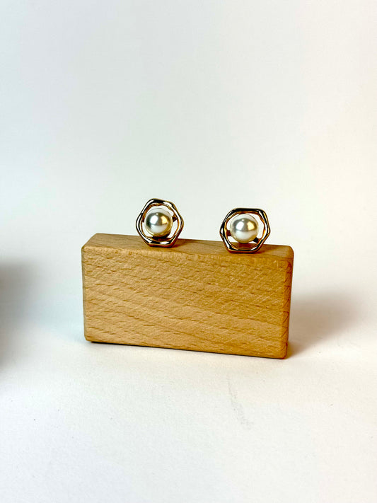 Gold Plated Pearl Studs
