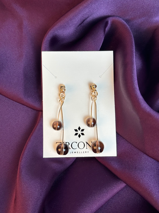 Modern Round ball drop earring