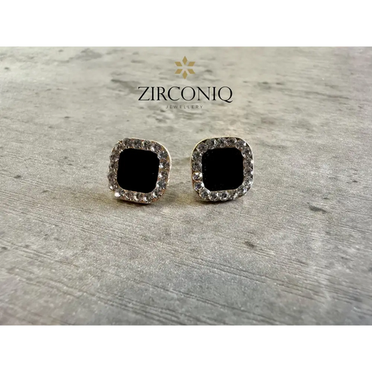 Chic Black Gem Stud Earring