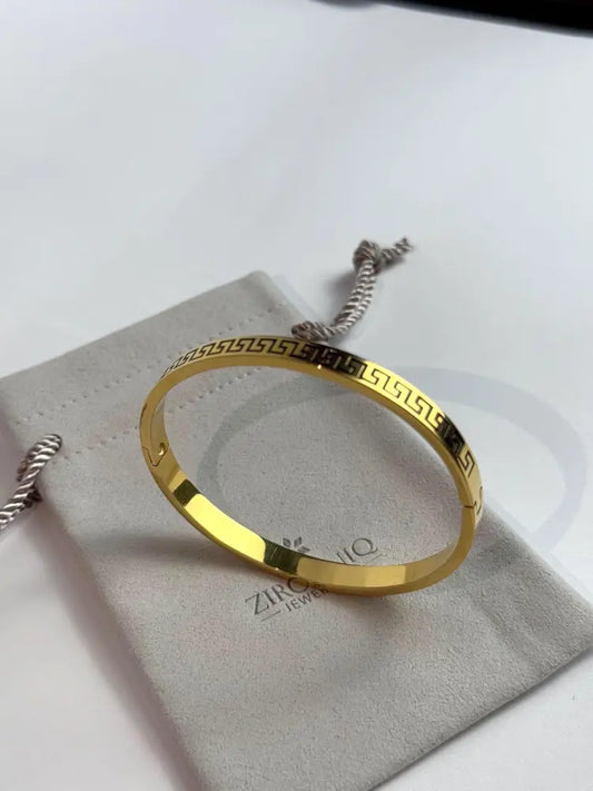 Gold Plated Bangle Bracelet by Zirconiq - Gold