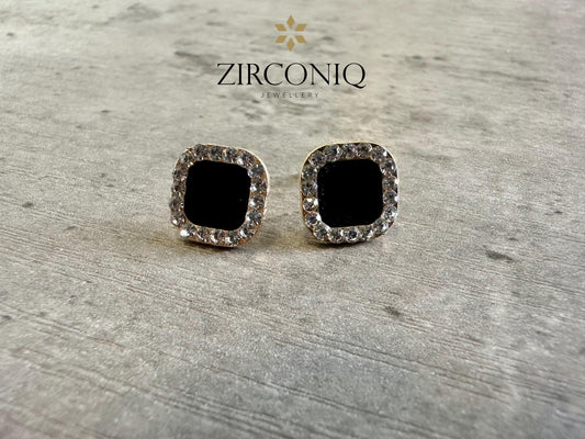 Chic Black Gem Stud Earring