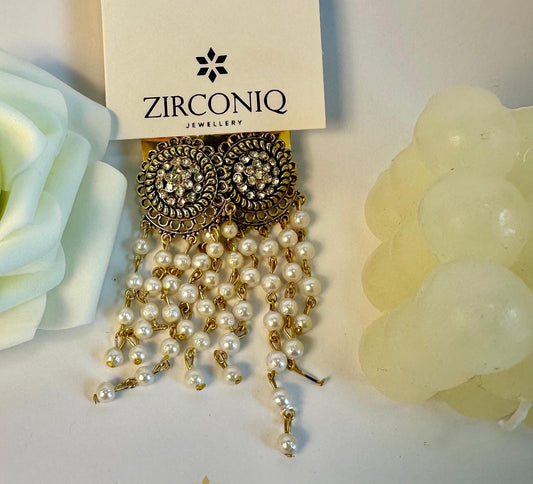 Lightweight Pearl Ethnic Earrings Jhumka