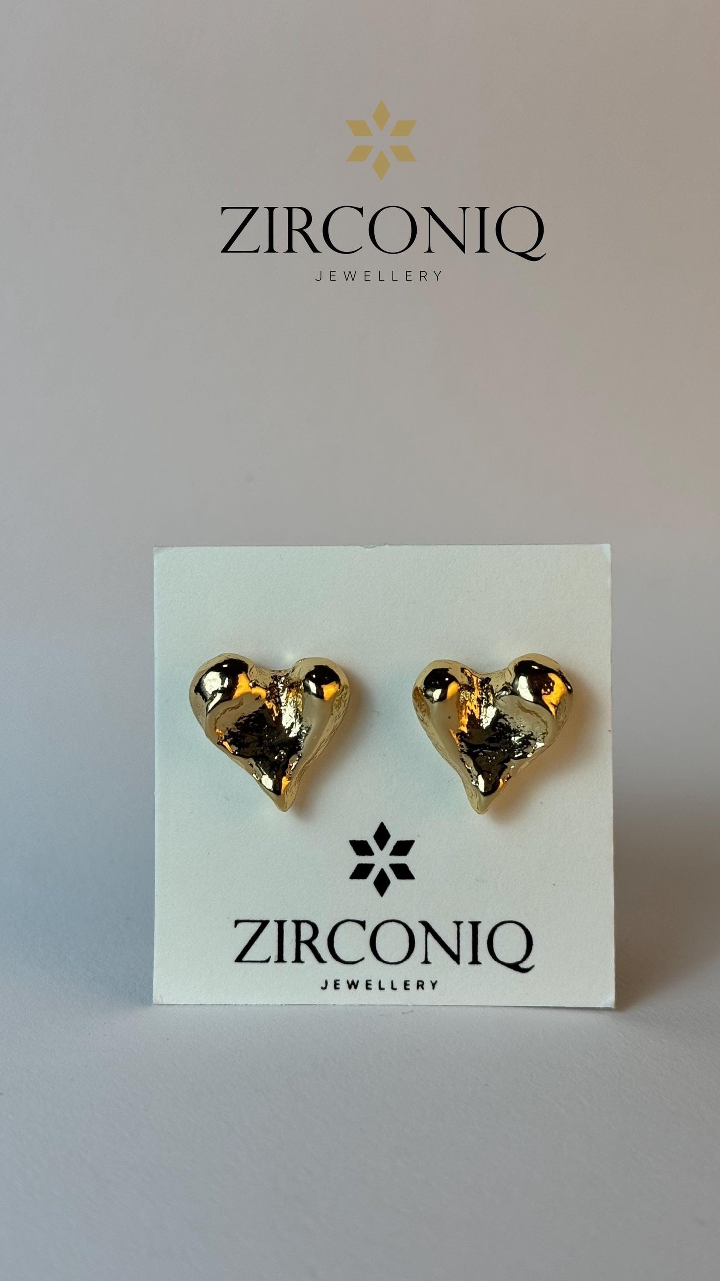 Gold Plated 18k Heart Stud Earrings