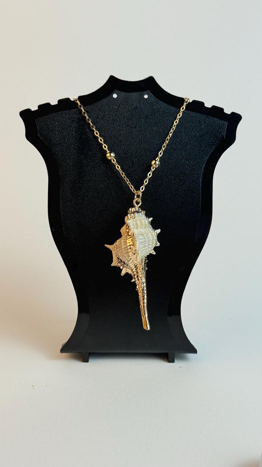 Large Gold Natural Shell necklace