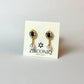 18K Gold Plated Pearl Drop Earrings with Blue Gemstones