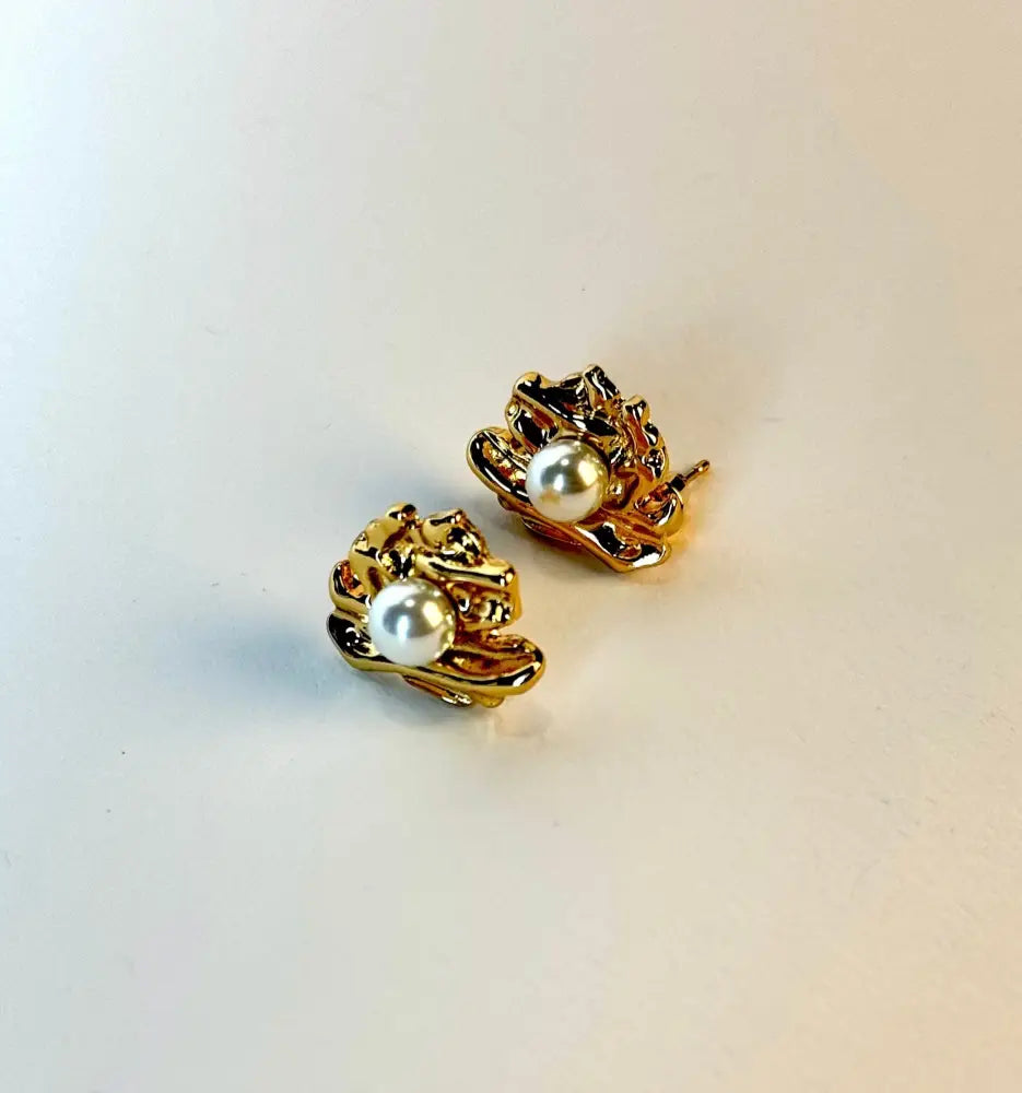 18K Gold-Plated Pearl Earrings