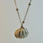 White and Gold Medium sized Natural Shell necklace