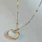 White and Gold Medium sized Natural Shell necklace