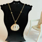 White and Gold Medium sized Natural Shell necklace