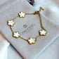 Five Leaf Clover Bracelet White - Lucky Bracelet