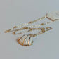 White and Gold Medium sized Natural Shell necklace