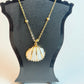 White and Gold Medium sized Natural Shell necklace