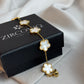 Five Leaf Clover Bracelet White - Lucky Bracelet