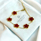 Five Leaf Clover Bracelet Red - Lucky Bracelet