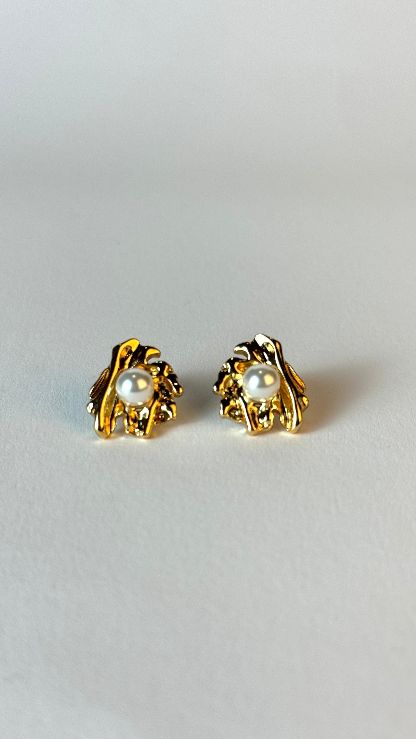 18K Gold-Plated Pearl Earrings