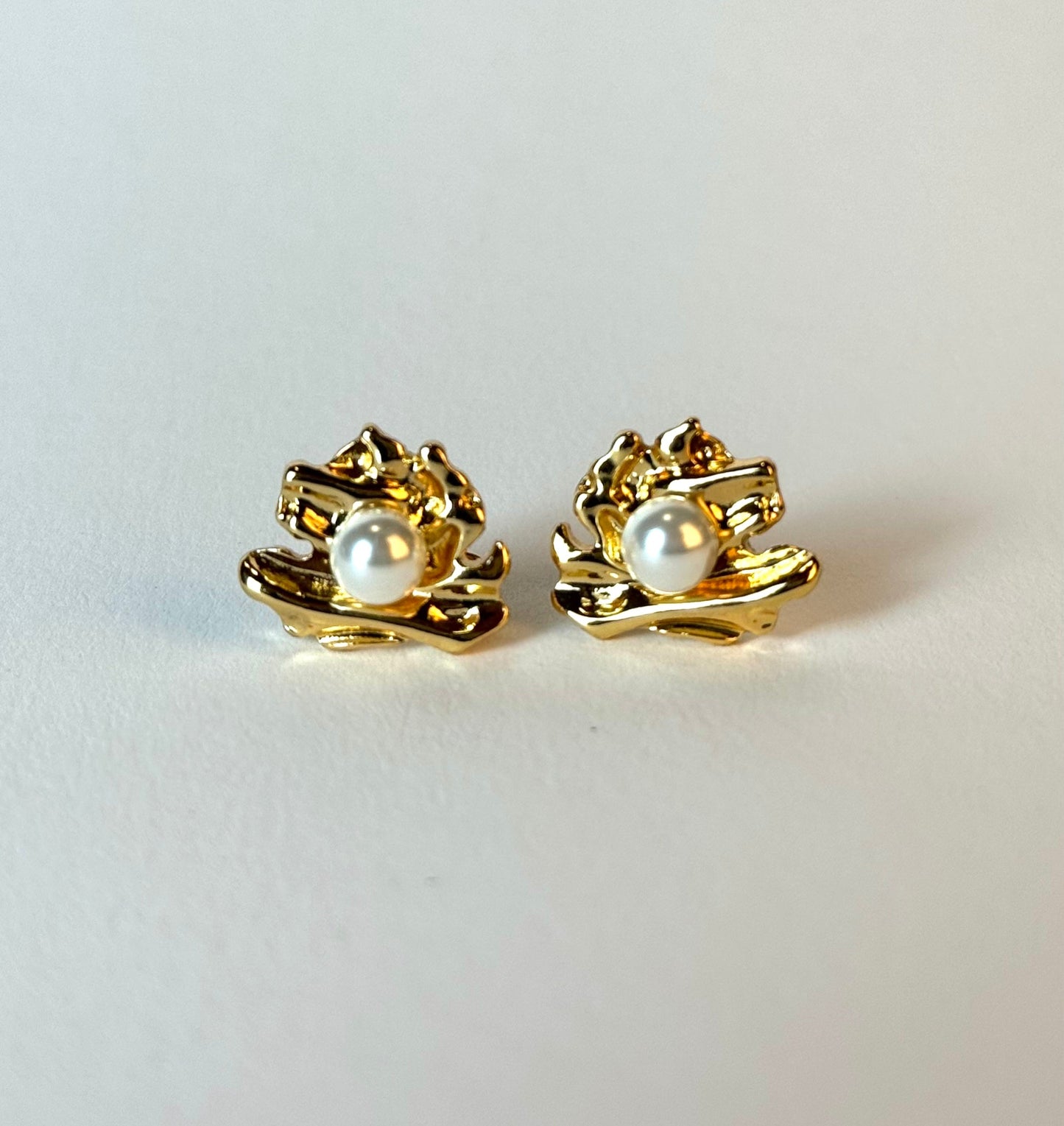 18K Gold-Plated Pearl Earrings