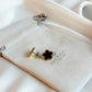 Gold Plated Black Clover Earrings