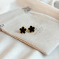 Gold Plated Black Clover Earrings