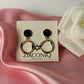 Gold Hoop Black Donut Earrings