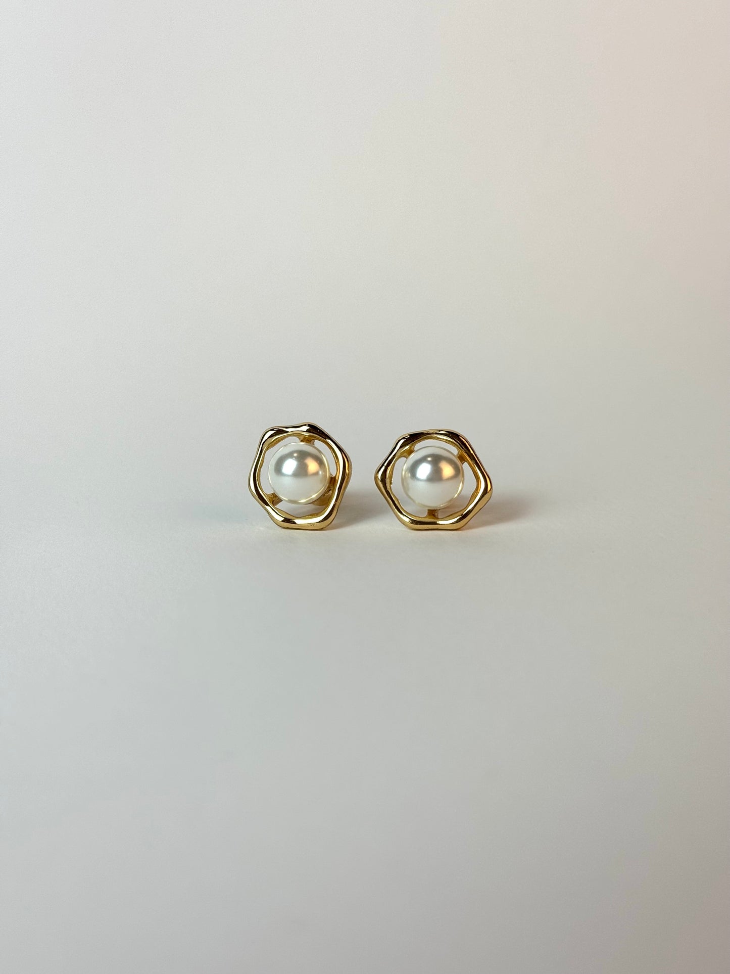 Gold Plated Pearl Studs