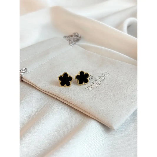 Five Leaf Black Clover Necklace Set