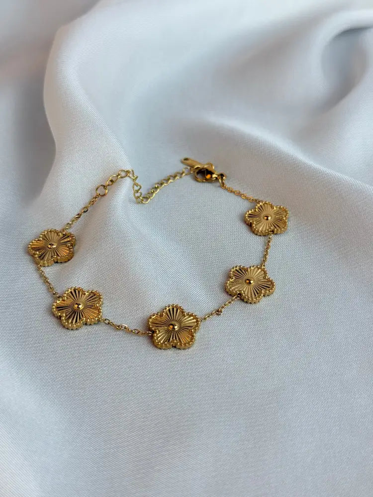 Five Leaf Clover Bracelet Gold - Lucky Bracelet