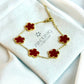 Five Leaf Clover Bracelet Red - Lucky Bracelet
