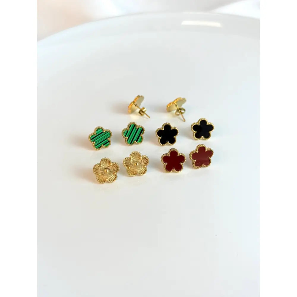 Five Leaf Clover Earrings - Lucky Charm Earrings