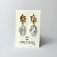 Gold Plated 18k Baroque Shaped Large Pearl Earrings