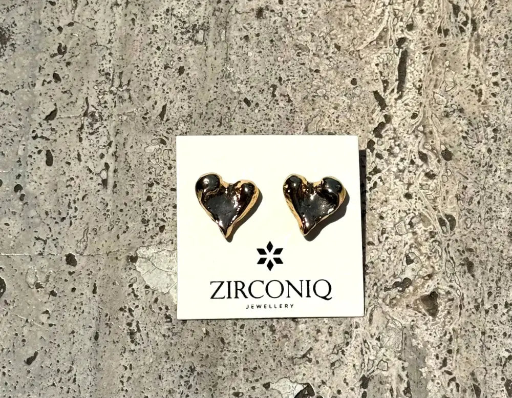 Gold Plated 18k Heart Stud Earrings