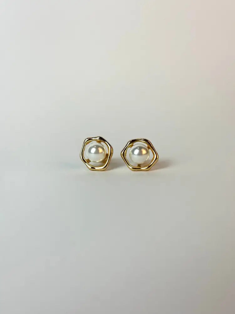 Gold Plated Pearl Studs