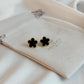 Gold Plated Black Clover Earrings