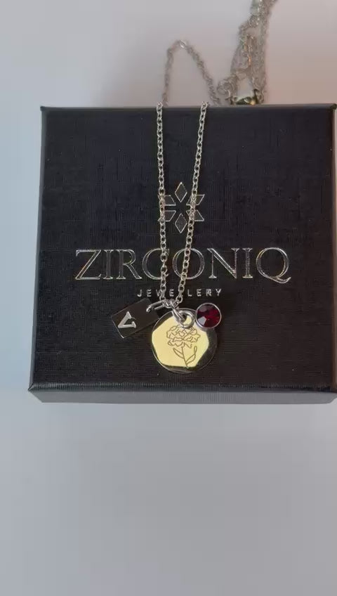 Personalized Birthstone Pendant - Rose Gold