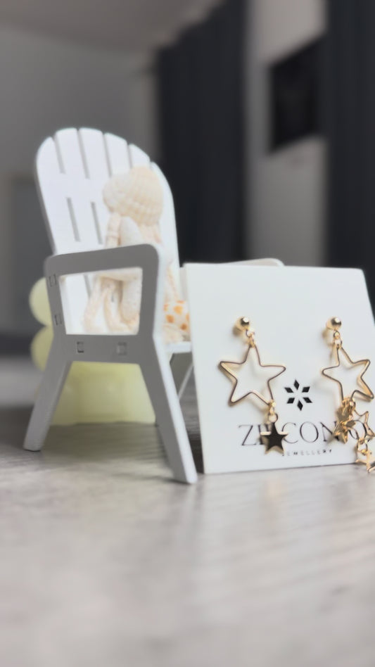 Gold Star Dangle Earrings