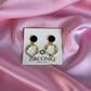 Gold Hoop Black Donut Earrings