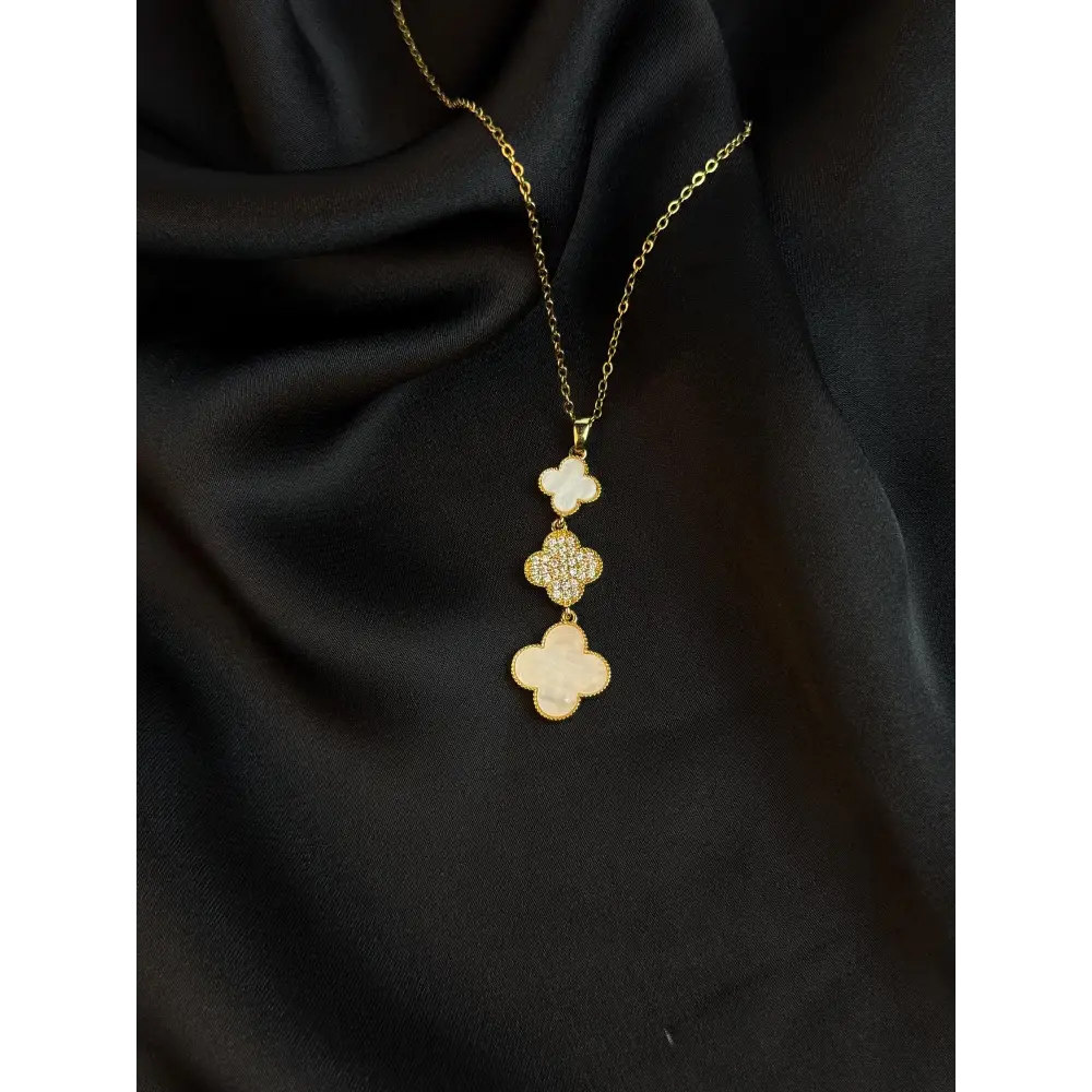 Triple Four-Leaf Clover Necklace
