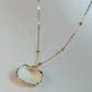 White and Gold Medium sized Natural Shell necklace